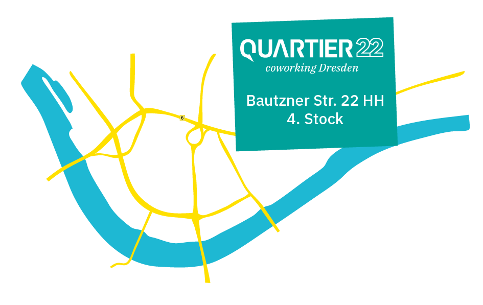 Standort des Coworking Space QUARTIER22 auf der Bautzner Str. 22 HH